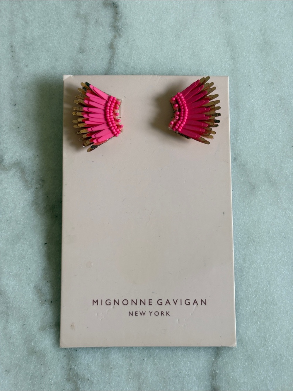 Mignonne Gavigan Hot Pink and Gold Micro Madeline Stud Earrings